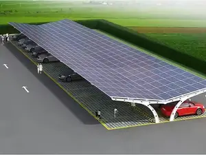 ייצור אנרגיה סולארית מחסן חניה עמיד בפני רוח מחסן רכב חשמלי חיצוני מבנה פלדה חופה מחסן רכב פוטו-וולטאי