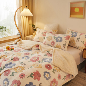 Tùy Chỉnh Kích Thước Lớn Chăn Mùa Đông Sherpa In Giường Chăn Dày Và Mềm Mại Sofa Ném Chăn - Product Image 2