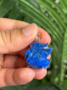 Pendentif oiseau en cristal bleu, breloque animale sculptée, bijoux en pierre naturelle pour décoration intérieure et cadeau - Product Image 2