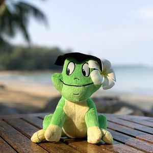 Bán buôn FREDS bơi Học Viện dễ thương nhỏ màu xanh lá cây mềm ếch Thú nhồi bông đồ chơi PP bông đầy 2-4 năm Thiết kế phổ biến - Product Image 5