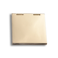 Miroir de maquillage pliable en métal doré double face haut de gamme personnalisé avec logo