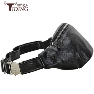 Bolso de cintura de cuero genuino para hombre Tiding, capa superior de piel de vaca, negro 3036 - Product Image 2