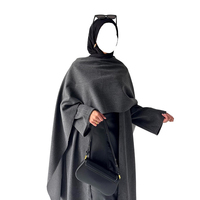 Lignes Custom Cardigan Kimono Abaya assorti au hijab avec poches, vêtements islamiques élégants et modestes pour femmes musulmanes, vente en gros