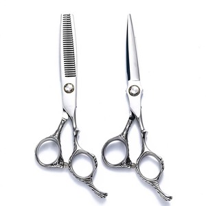 Hairdressing Scissors Thinning Shears Stainless Steel Sharp Blade Long Handle Professional Hair Cutting Tool Set - Product Image 1