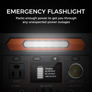 Station d'alimentation portable FlashFish 300W 230.88Wh, batterie lithium, générateur solaire, prise AC, lumière LED, camping en plein air - Product Image 6