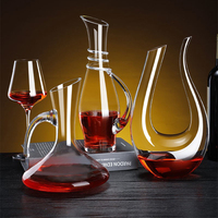 Decantador de Vino de Cristal Transparente Estilo Nórdico Personalizado, Jarra de Vidrio de 1.5L para Vino Tinto, Juego de Decantadores