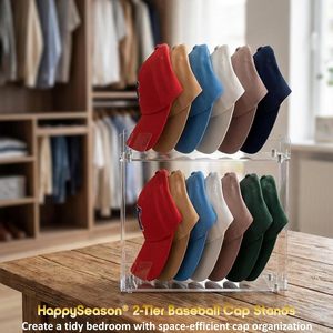 New Style Two Layer Easy Install Space Saving Acrylic Storage <b>Hat</b> Rack Suitable for Bedrooms - Product Image 4