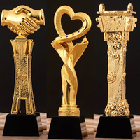 Trophées de fabricant gravés, trophées sportifs de grande taille, trophées personnalisés en alliage de zinc, design en métal, trophées souvenirs 3D en or