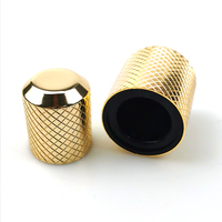 Bouchons de flacons de parfum anti-déversement en aluminium couleur or de luxe sur mesure, de haute qualité, avec système push-pull (D29xH33mm/D23xH28mm), logo personnalisé
