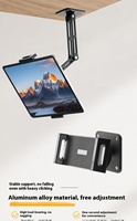 Support de tablette mural en alliage d'aluminium réglable pour cuisine, bureau, mur avec rotation télescopique et pince sécurisée