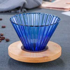 Nouveaux produits – Filtre à café en verre en gros d'usine – Dripper à café en verre séparé avec support en bois de bambou - Product Image 3