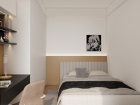 Ensemble de chambre à coucher moderne DongGui avec armoire et lit, offrant un grand espace de rangement, idéal pour les hôtels et appartements