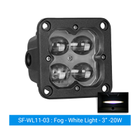 Projecteur de travail LED 20W, 3 pouces, encastré, pour conduite tout-terrain, antibrouillard, blanc, jaune, ambre, IP67, 9-36V DC, 12V, 24V, camion, SUV, 4x4