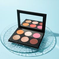 Palette de fard à joues, de contour et d'enlumineur 6 teintes, personnalisable avec logo, non-cakey, longue tenue, cosmétique, vente chaude