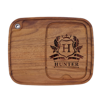 Plateau rectangulaire réutilisable écologique personnalisé pour viande, fromage, plateau à charcuterie en bois d'acacia, plateau à steak