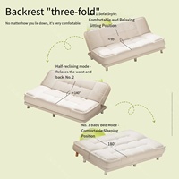 Canapé-lit pliable double usage, petit format, idéal pour salon, chambre à louer ou chambre, convient pour s'asseoir ou s'allonger, canapé de style décontracté