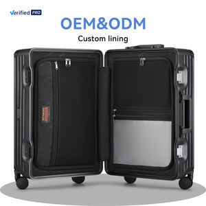 Juego de equipaje pequeño y mediano con apertura frontal para PC, <span class=keywords><strong>maleta</strong></span> con marco de aluminio con <span class=keywords><strong>ruedas</strong></span> universales silenciosas y soporte para negocios - Product Image 4