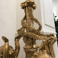 Cire perdue Base de cuivre lampadaires Prométhée Sculpture Art laiton lampadaire décoration Villa Hall allée Statue lumière