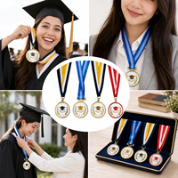 Médailles de champion sportif en alliage de zinc électroplaqué avec impression UV, plaquées or 2D 3D, pour la remise des diplômes et les récompenses de Noël, vente en gros en vrac