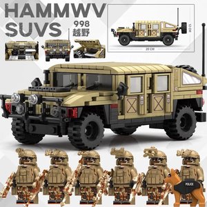 Véhicule tout-terrain blindé HM998 Missile Bear, Hummer, char, forces spéciales, modèle <span class=keywords><strong>de</strong></span> construction en blocs, <span class=keywords><strong>jouet</strong></span> - Product Image 1