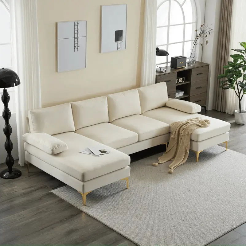 SANS International E-Commerce KD Sofa Sektionalsofa U-Form Wandelsofa Couch 3-teilig gepolstert Sektional