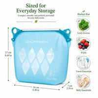 Sac de congélation en silicone anti-fuite avec logo personnalisé, sac de conservation alimentaire en silicone réutilisable multifonctionnel à fond plat