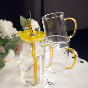 Minimalist Heat-Resistant Borosilicate Glass Mug-Eco-Friendly & Microwave Safe <b>Lid</b> Included Trendy & Durable Business <b>Gift</b> - Product Image 5