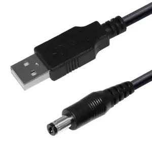20AWG 블랙/화이트 USB 포트 전원 잭 5V DC 배럴 케이블 커넥터 5.5mm * 2.1mm
