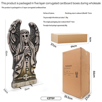2026 Halloween transfrontalier, Ange ailé de taille moyenne de 62 cm, Décoration de scène pour cour intérieure et Festival des Fantômes