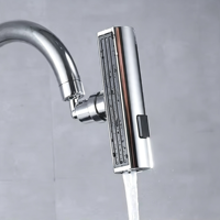 Robinet de cuisine multifonctionnel 3 modes avec pommeau de lavabo à cascade pressurisée et pivotant à 360°
