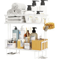Organisateur de salle de bain durable couleur personnalisée en usine 1 niveau 2 niveau utilitaire en métal sur étagère de rangement pour toilettes