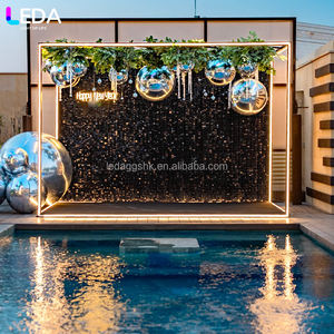 LEDA Custom Events Arche lumineuse noire pour événements et mariages, toile de fond détachable, cabine photo avec éclairage LED - Product Image 2