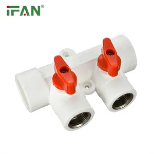 Échantillon gratuit IFAN Valve PPR en plastique blanc 30-40MM PN25 Manifolds PPR femelles