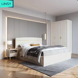 Linsy, популярный стиль, набор для спальни, мебель из массива дерева, набор для спальни, Европейский набор для спальни