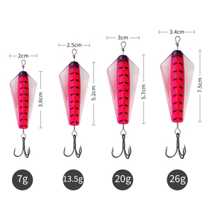 Leurre de pêche à <span class=keywords><strong>la</strong></span> traîne Flasher 7g/13.5g/20g/26g, appât à ailes transparentes avec hameçon triple pour <span class=keywords><strong>la</strong></span> pêche au saumon et au lucioperche - Product Image 2