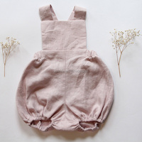 Combinaison complète personnalisée ODM pour enfants, barboteuse sans manches de haute qualité, vêtements pour bébés, barboteuse unie pour bébés, barboteuses en lin à volants pour bébés