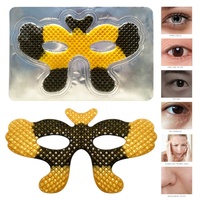 Parches de Hidrogel de Colágeno con Cristales Dorados en Forma de Mariposa, Marca Privada OEM, para Iluminar las Ojeras, Mascarilla Vegana Nutritiva para Ojos