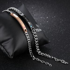 Romantic Valentine's Day <strong>Gift</strong> Her King His <strong>Queen</strong> Women Fashion Exquisite Zircon Titanium Couple Bracelet - Product Image 5