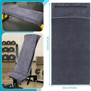 <span class=keywords><strong>Serviette</strong></span> de banc de gym en microfibre à séchage rapide avec logo personnalisé et poche zippée - Product Image 3