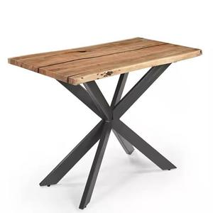 Produit de qualité supérieure de l'Inde Table à manger de luxe moderne avec pieds en araignée en fer Finition époxy durable en bois de manguier massif - Product Image 1