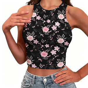 Camiseta <span class=keywords><strong>sin</strong></span> Mangas Sexy con Estampado de Hibisco Hawaiano para <span class=keywords><strong>Mujer</strong></span>, <span class=keywords><strong>Chaleco</strong></span> Personalizado Colorido para Yoga y Gimnasio, Impresión Bajo Demanda, Camiseta Sublimada - Product Image 6