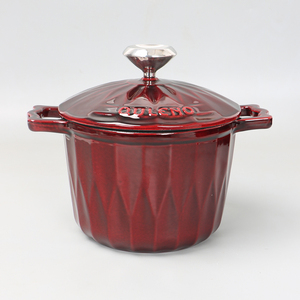 Ensemble de casseroles <span class=keywords><strong>en</strong></span> <span class=keywords><strong>fonte</strong></span> émaillée de la série Premium Diamond, <span class=keywords><strong>grande</strong></span> capacité, pour bouillons de fruits de mer et soupes, design de luxe léger, compatible avec tous les types de cuisinières - Product Image 6