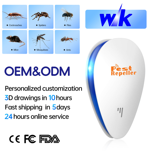 Outdoor Electrical Ultrasonic Eco-Friendly ABS Pest Control Device Plug-in Mouse Rat Repellent 50-100m Coverage Mosquitoes