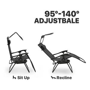 Sedia <span class=keywords><strong>da</strong></span> Campeggio Leggera in Metallo Zero Gravity Pieghevole per Esterni, Spiaggia, <span class=keywords><strong>Giardino</strong></span>, Patio e Ufficio - Product Image 5