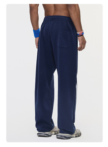 Pantalons décontractés pour hommes RS |   Pantalon large à cordon de serrage <span class=keywords><strong>en</strong></span> coton-polyester, style streetwear américain, patchwork transfrontalier à rayures contrastées - Product Image 5