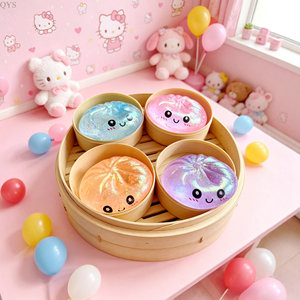 QYS Good Quality Glitter Squishy Smile Mystery Large Rainbow Food Bao Bun Blind <b>Box</b> Fidget Squishies Stress for Kids - Product Image 3