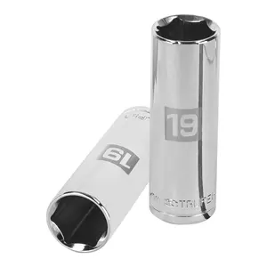 BOX 6 Douille longue 19 mm, 6 points, entraînement 1/2 po, TRUPER - Product Image 1