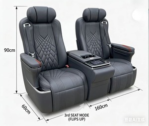 Sedile Auto VIP di Lusso in Pelle con Massaggio Automatico e Rotazione per MPV, Classe V, Vito, <span class=keywords><strong>Sprinter</strong></span>, Toyota Sienna, <span class=keywords><strong>Volkswagen</strong></span>, Poltrona del Capitano - Product Image 3