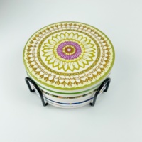Sous-plat en céramique mate écologique résistant à la chaleur, diamètre 15 cm, non émaillé, vierge, impression UV, protection de table de cuisine, logo personnalisé