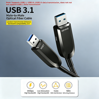 Kabel Serat Optik USB3.1 Male to Male 10Gbps Kompatibel dengan USB3.0/2.0 Kabel Ekstensi Kamera dengan Casing Keras dari Paduan Seng